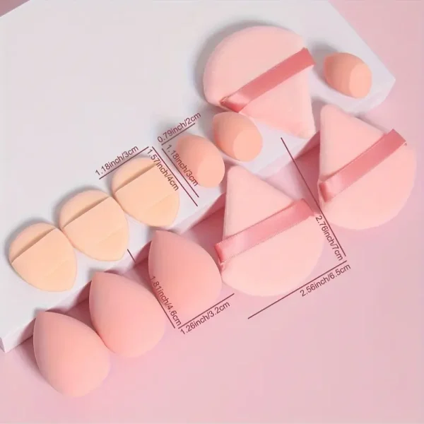 12pcs All-Purpose Makeup Sponge Puff Set - Image 2