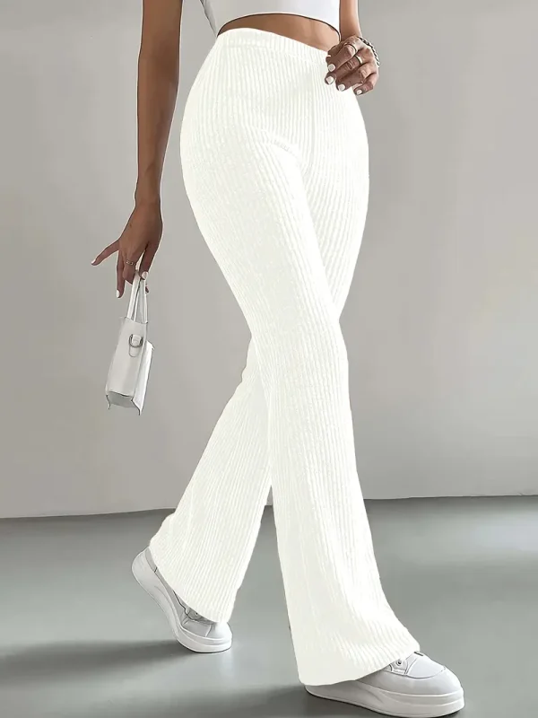 Solid High Waist Pants