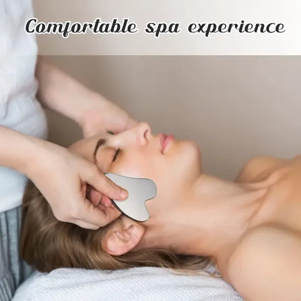 Elegant Stainless Steel Gua Sha Facial Tool - Image 3