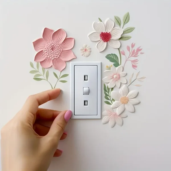 1pc Floral Light Switch Decal