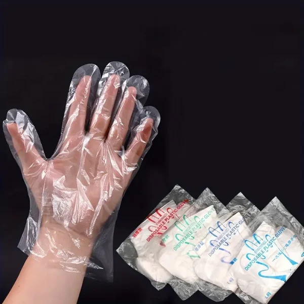 100pcs Disposable Plastic Gloves