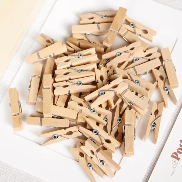 50/100pcs Mini Natural Wooden Clips