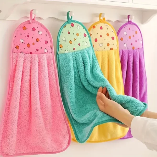 3pcs, Super Soft Hangable Microfiber Kitchen Hand Towels