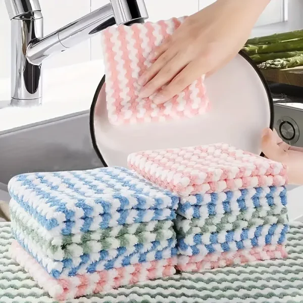 10pcs Ultra-Absorbent Microfiber Cleaning Cloths