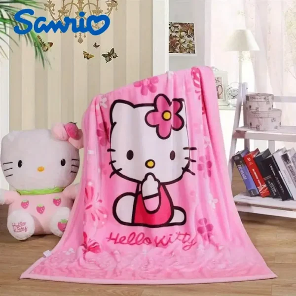 For Hello Kitty Anime-Themed Flannel Blanket