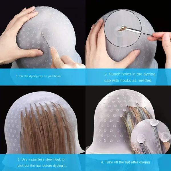 1pc Reusable Silicone Hair Coloring Cap - Image 3