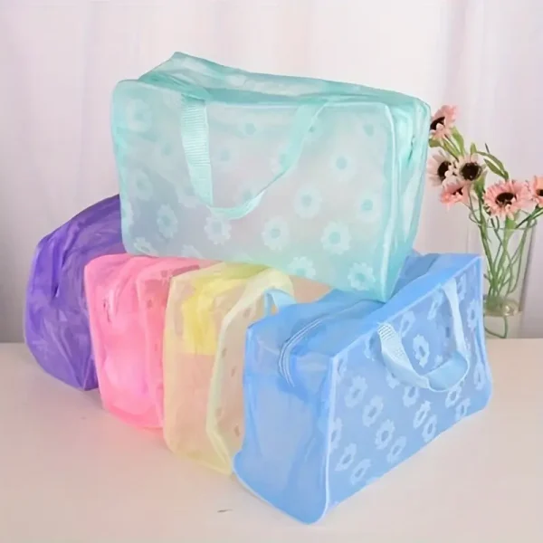 Chic Floral Waterproof PVC Cosmetic Bag