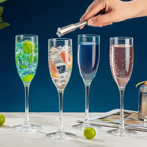 4pcs Crystal Clear Champagne Flutes Set