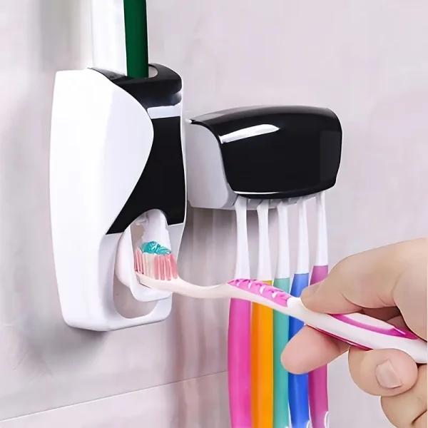 Automatic toothpaste squeezing wall-mounted toothbrush holder