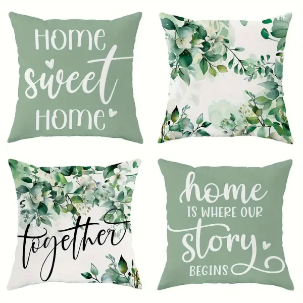 4-Pack Vintage Polyester Throw Pillow Covers