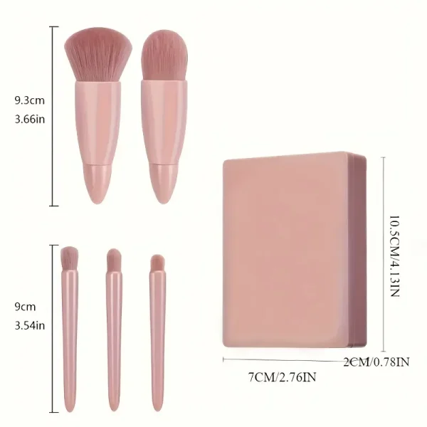 A Multifunctional, Stylish, And Portable Makeup Brush Set with 5 Exquisite And Compact Brushes - Image 2