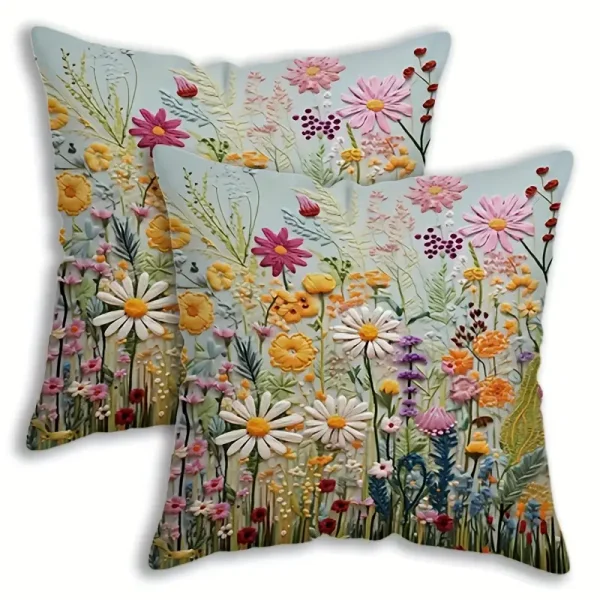 2-Pack MEMNUN Country-Rustic Floral Pillow Covers