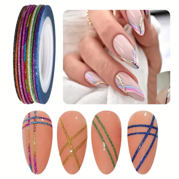 10 Rolls Glitter Nail Art