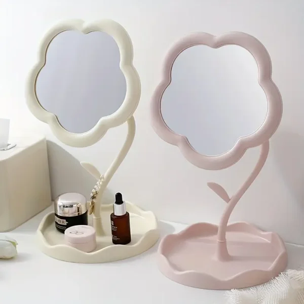 Rotatable Flower-Shaped Makeup Mirror