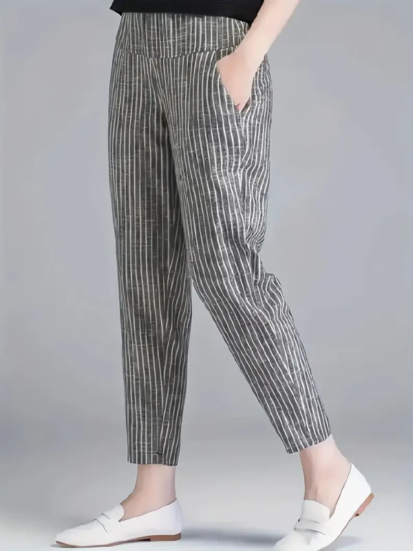 Women's Casual Striped Straight-Leg Pants