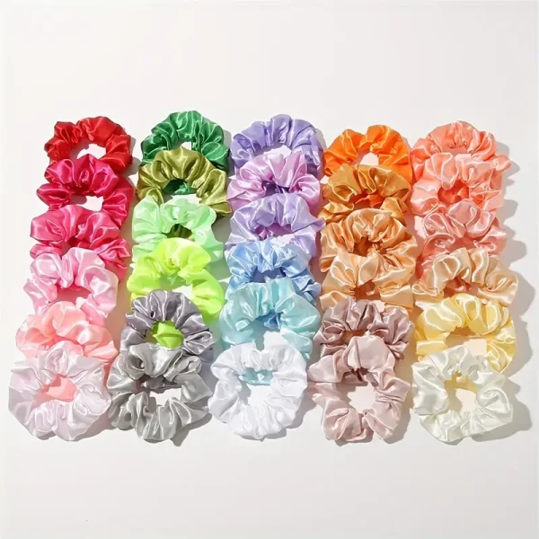 30pcs Satin Hair Scrunchies