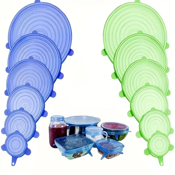 6/12pcs/1 Set Food Grade Smile Elastic Lids