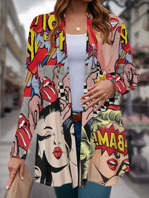 Women's Pop Art Inspired Long Sleeve Jacket