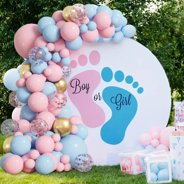 112pcs Pink & Blue Balloon Garland Kit