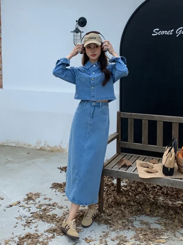 Women's Fashion Trendy Denim Suit