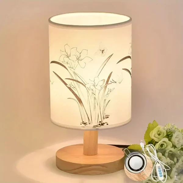 1pc Modern Fabric LED Table Lamp with Adjustable Brightness