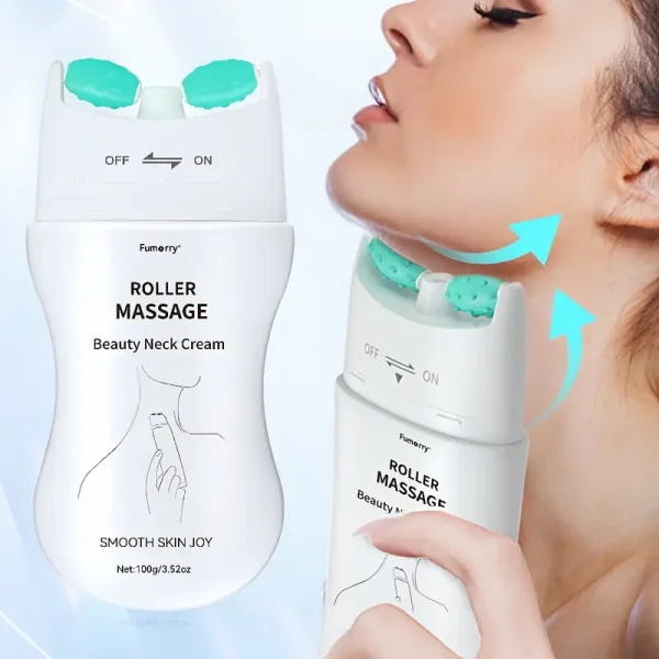 1pc Firming Neck Massage Roller with Hyaluronic Acid Lotion