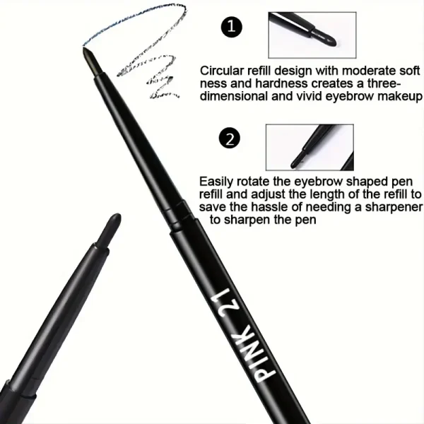 Waterproof & Sweat-Proof Black Eyeliner Pencils - Image 2