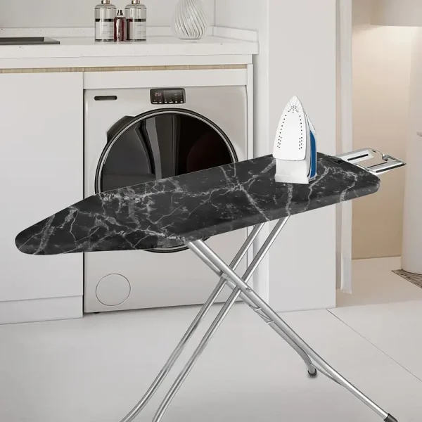 1pc, Black And White Marble Texture Print Ironing Board Dust Cover