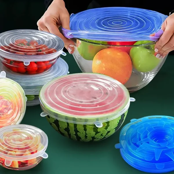 6pcs Silicone Stretch Lids