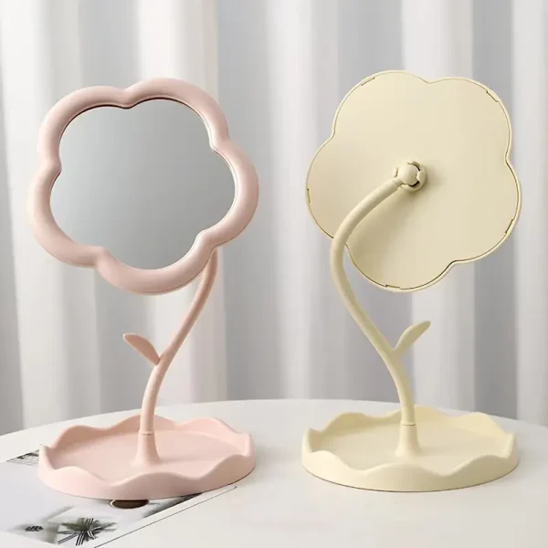 Rotatable Flower-Shaped Makeup Mirror - Image 2