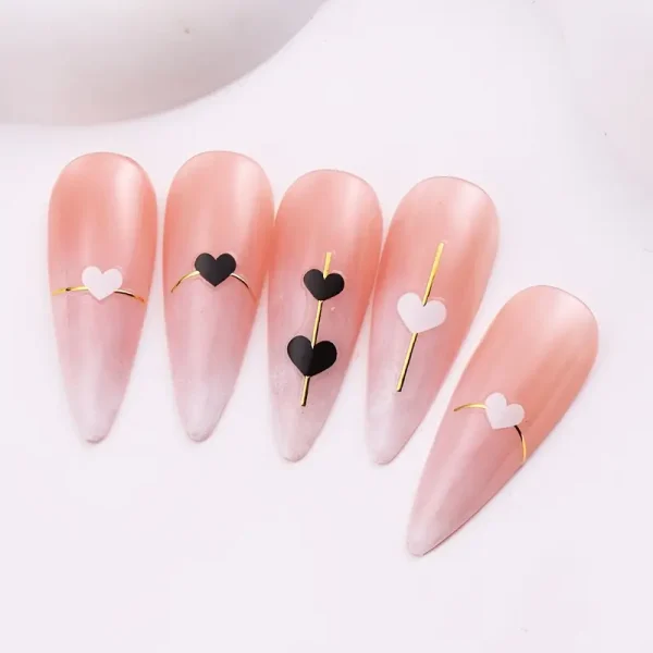 2pcs Golden Line Strips Nail Stickers