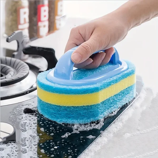 Plastic Kitchen Cleaning Sponge Scrubber Brush