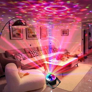 Voice-Controlled RGB Disco Ball Light with Remote