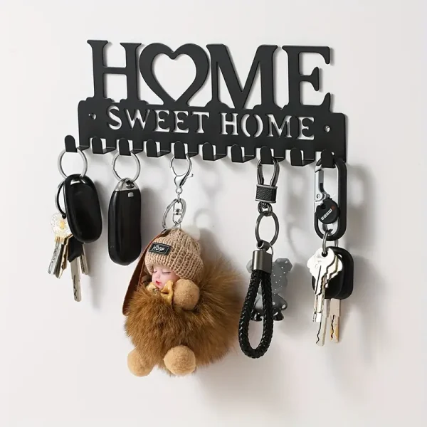 Chic Black Metal Key Holder