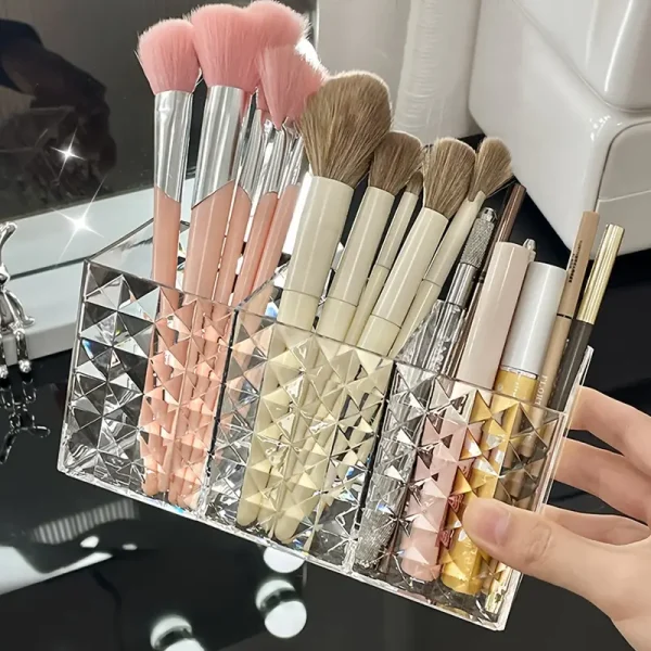 1pc Brush Organizer, Premium Acrylic Makeup Brush Holder