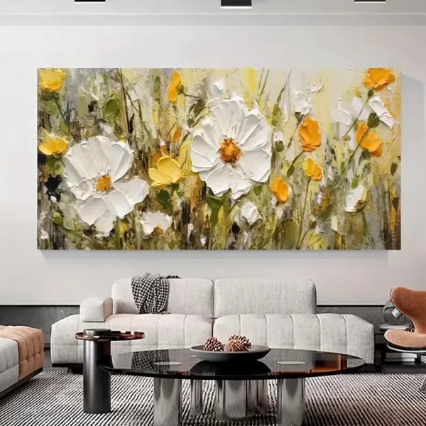 Modern Abstract Floral Canvas Art Print