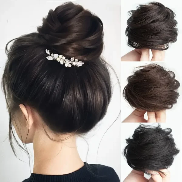 Elegant Tousled Updo Hair Bun - Image 2