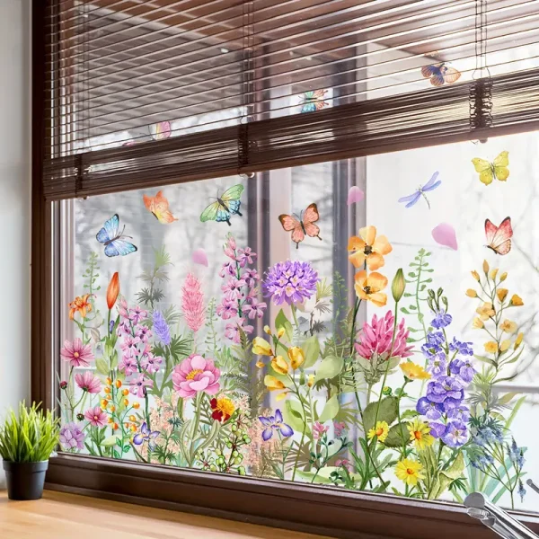 1pc Contemporary Style Reusable PVC Window Clings