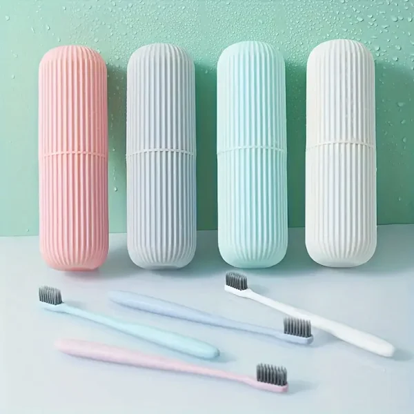 Portable Travel Toothbrush Case with Toothpaste Holder - Image 2