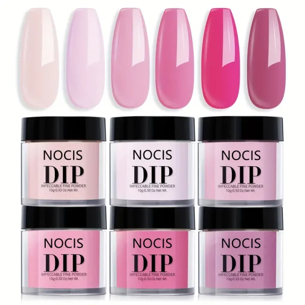 NOCIS 6pcs Pinkish Dip Powder Set