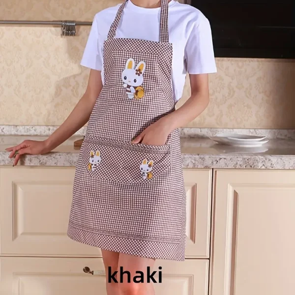 Cute Rabbit Design Adjustable Cooking Apron with Pockets