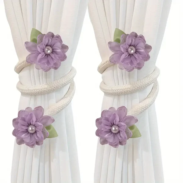 2pcs Branch Flower Curtain Tie Creative Curtain Buckle