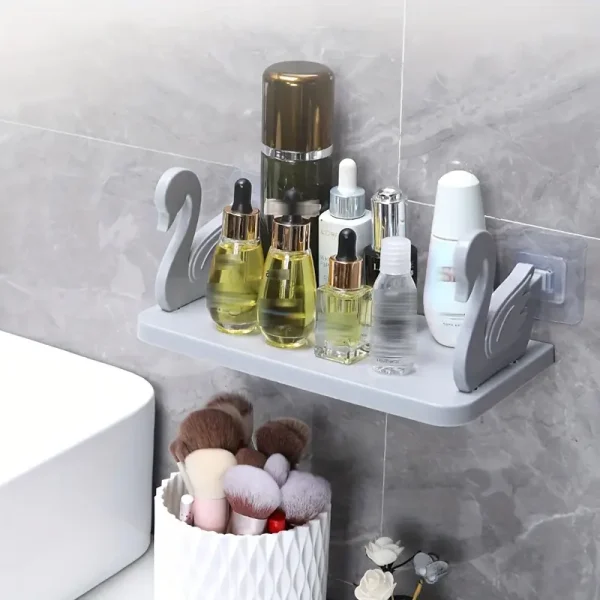 1pc Swan Design Wall-Mounted Storage Shelf