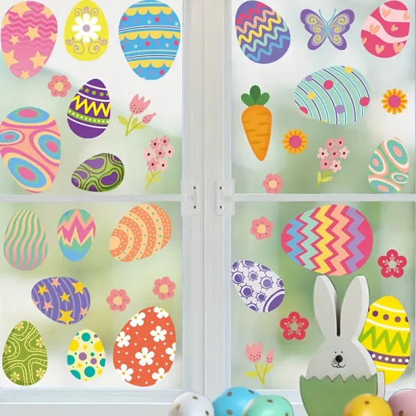 35pcs of Easter Egg Window Stickers