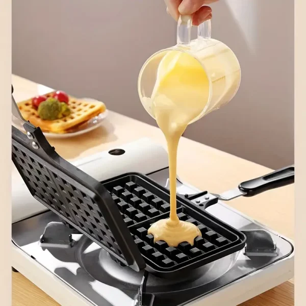 1pc Durable Aluminum Alloy Waffle Maker with Long Handle