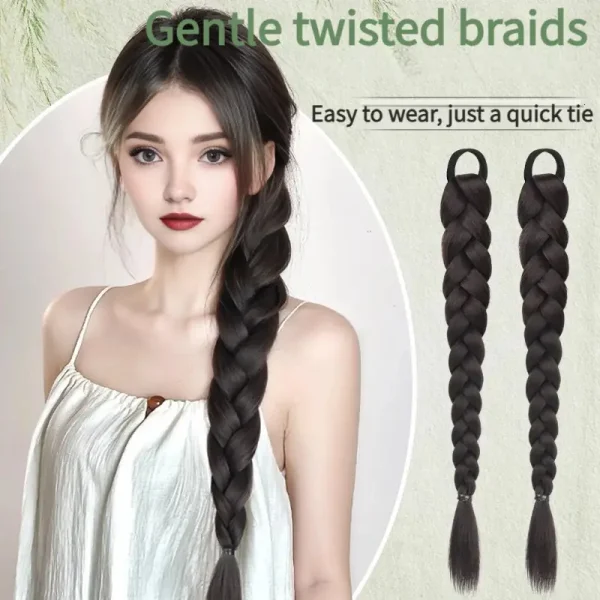 A 20-Inch High-Temperature Synthetic Hair Ponytail Braid