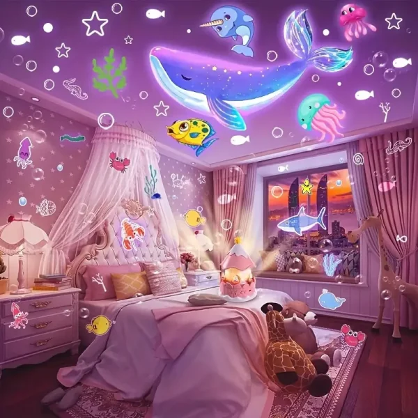 21 Film Sets, LED Night Light Carousel for Bedrooms