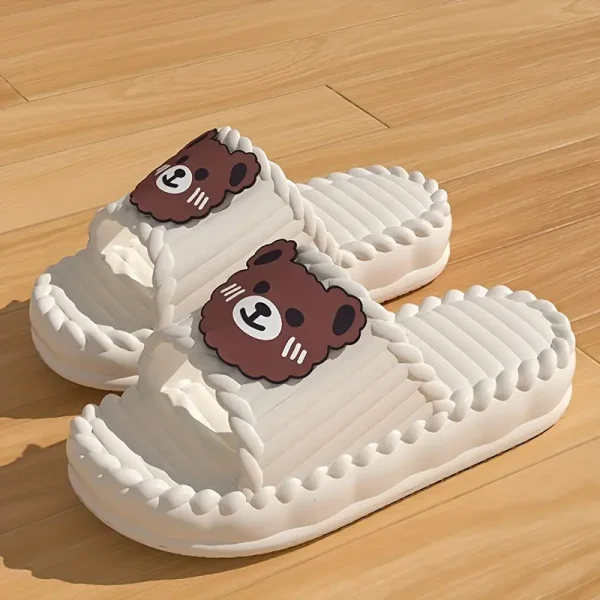 Adorable Bear Cartoon Slides for Women