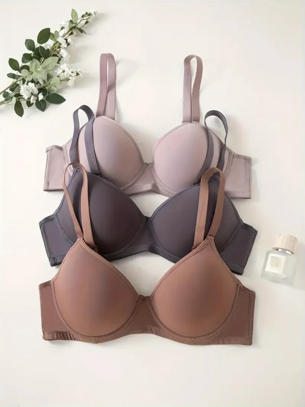 Three piece set of thin, comfortable and breathable side collection bra