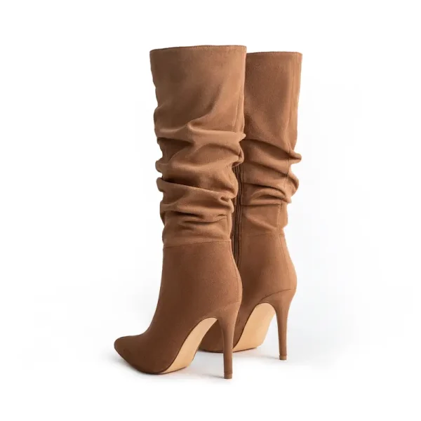 Women's Pleated Design Long Boots